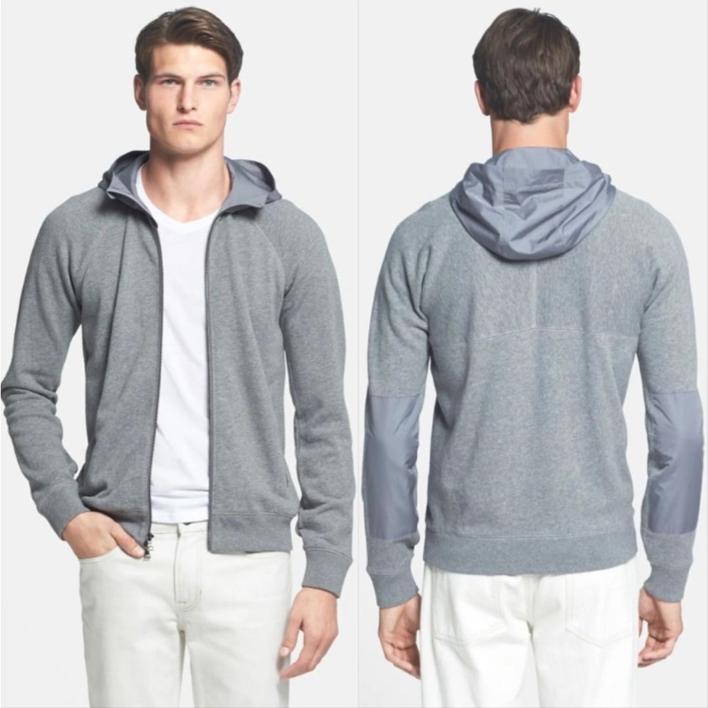 Vince Nylon Trim Full Zip Hoodie